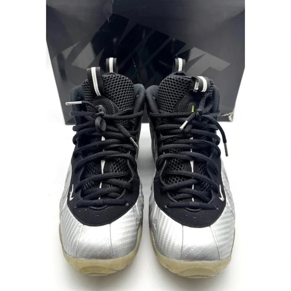 Nike Little Posite Pro GS Metallic Silver Black 644792-007 Youth US 7Y EU40